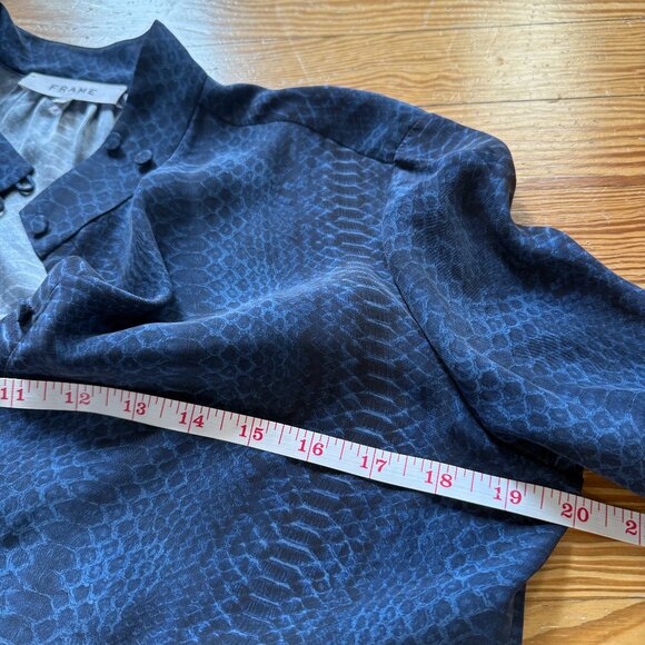 FRAME blue snakeskin print blouse - Picture 3 of 9